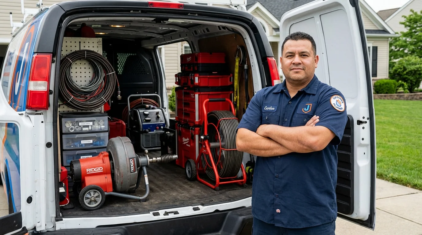 Professional drain cleaning equipment and Johns Plumbing LLC plumber in Spring City